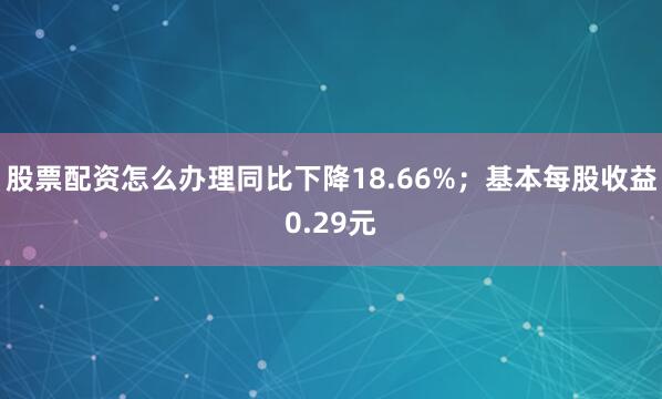 股票配资怎么办理同比下降18.66%；基本每股收益0.29元
